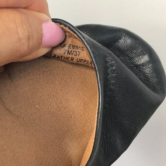 Lucky Brand Comfy Black Leather Emmie Ballet Flats Feminine Classic Trending - Picture 10 of 10